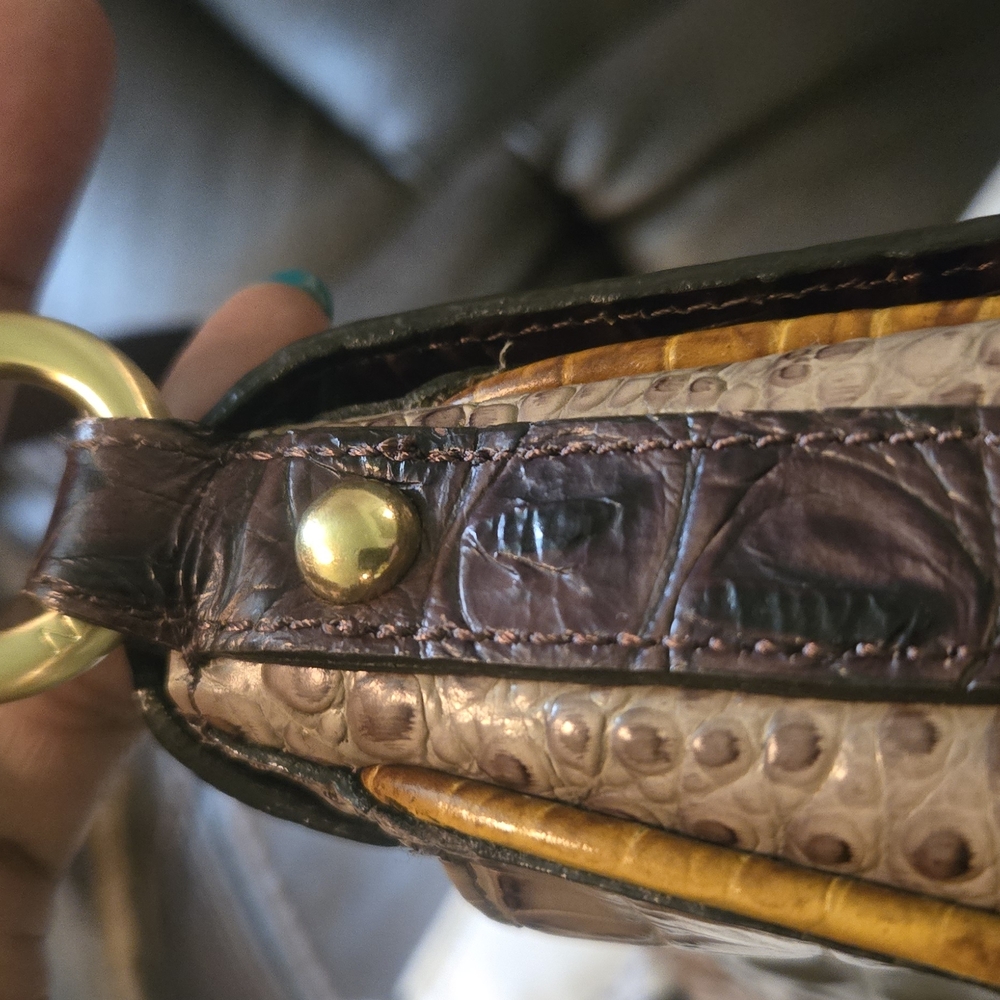 Brahmin Tan and Brown Embossed Leather Bag - Picture 7 of 17